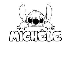 Coloring page first name MICHÈLE - Stitch background