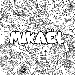 MIKA&Euml;L - Fruits mandala background coloring