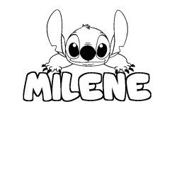 Coloring page first name MILENE - Stitch background