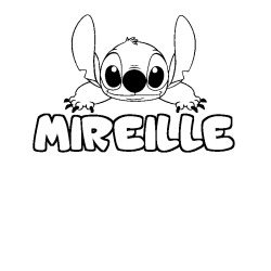 Coloring page first name MIREILLE - Stitch background