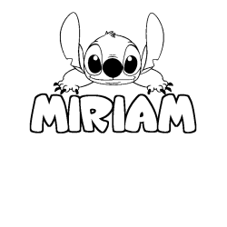 Coloring page first name MIRIAM - Stitch background
