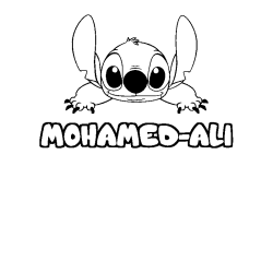 Coloring page first name MOHAMED-ALI - Stitch background
