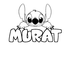 Coloring page first name MURAT - Stitch background
