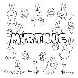 Coloring page first name MYRTILLE - Easter background