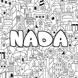 Coloring page first name NADA - City background