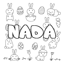 Coloring page first name NADA - Easter background