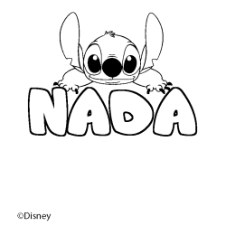 Coloring page first name NADA - Stitch background