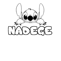 Coloring page first name NADEGE - Stitch background