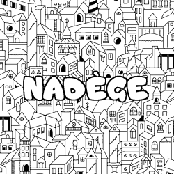 Coloring page first name NADÈGE - City background