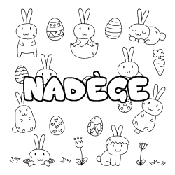 Coloring page first name NADÈGE - Easter background
