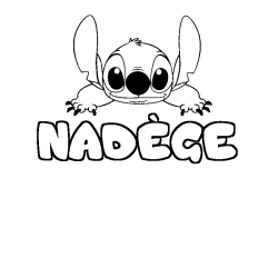 Coloring page first name NADÈGE - Stitch background
