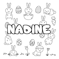 Coloring page first name NADINE - Easter background