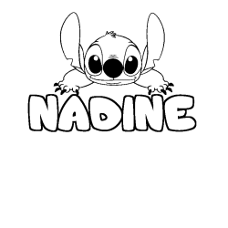 Coloring page first name NADINE - Stitch background