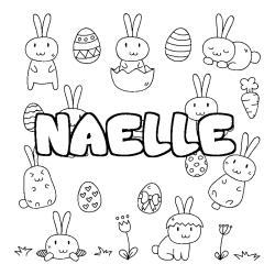 Coloring page first name NAELLE - Easter background