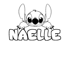 Coloring page first name NAELLE - Stitch background
