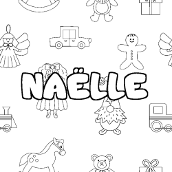 Coloring page first name NAËLLE - Toys background