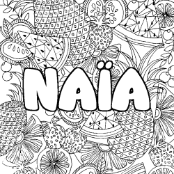 NA&Iuml;A - Fruits mandala background coloring