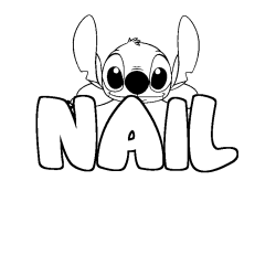 Coloring page first name NAIL - Stitch background