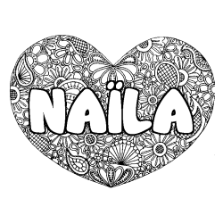 NA&Iuml;LA - Heart mandala background coloring