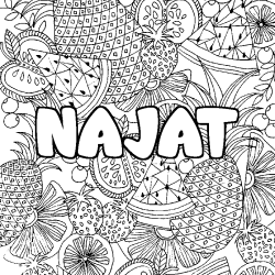 NAJAT - Fruits mandala background coloring