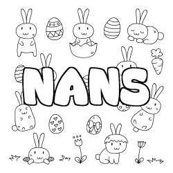 Coloring page first name NANS - Easter background