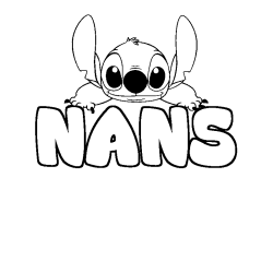Coloring page first name NANS - Stitch background