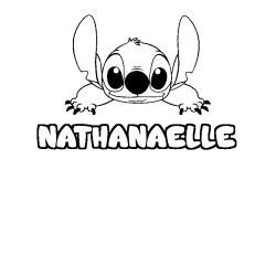 Coloring page first name NATHANAELLE - Stitch background