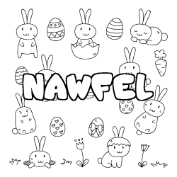 Coloring page first name NAWFEL - Easter background