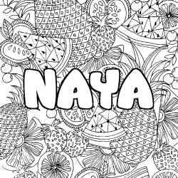 NAYA - Fruits mandala background coloring