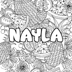 NAYLA - Fruits mandala background coloring