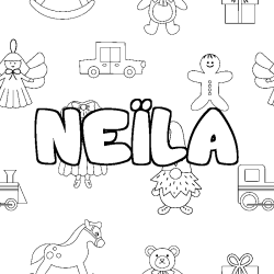 NE&Iuml;LA - Toys background coloring