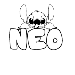 Coloring page first name NÉO - Stitch background