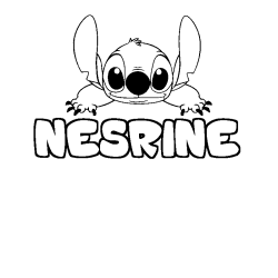 Coloring page first name NESRINE - Stitch background