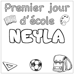 Coloring page first name NEYLA - School First day background