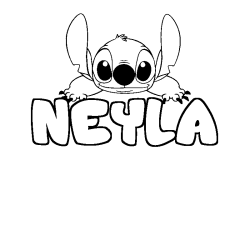 Coloring page first name NEYLA - Stitch background