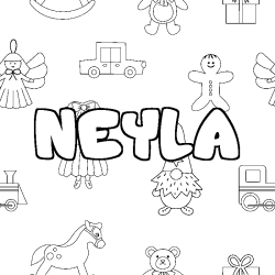 Coloring page first name NEYLA - Toys background