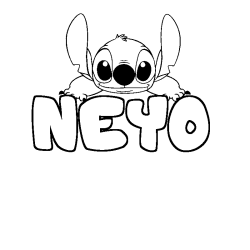 Coloring page first name NEYO - Stitch background