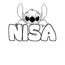Coloring page first name NISA - Stitch background