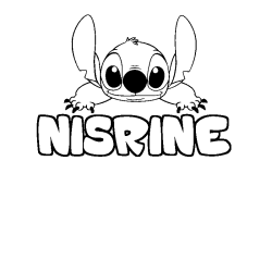 Coloring page first name NISRINE - Stitch background