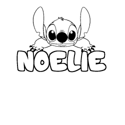 Coloring page first name NOELIE - Stitch background