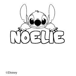 Coloring page first name NOELIE - Stitch background