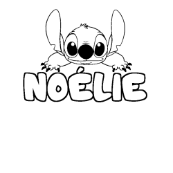 Coloring page first name NOÉLIE - Stitch background