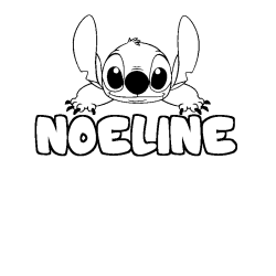Coloring page first name NOELINE - Stitch background