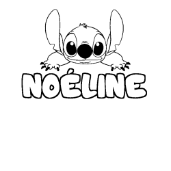 Coloring page first name NOÉLINE - Stitch background