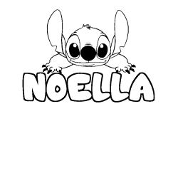 Coloring page first name NOELLA - Stitch background