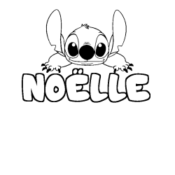 Coloring page first name NOËLLE - Stitch background