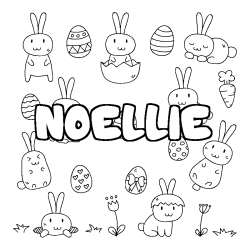 Coloring page first name NOELLIE - Easter background