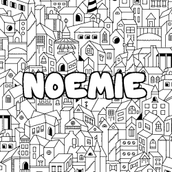 Coloring page first name NOEMIE - City background