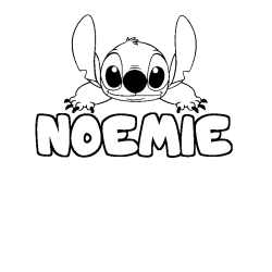 Coloring page first name NOEMIE - Stitch background