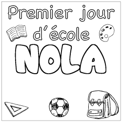 Coloring page first name NOLA - School First day background
